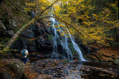 Spruce flats falls Tremont great smoky mountains national park Tennessee waterfall hiking trails