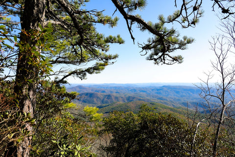 overlook along the hawksbill mountain trail of the north carolina piedmont