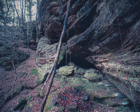 rock shelter below elephant head arch in mammoth cave national park Kentucky 