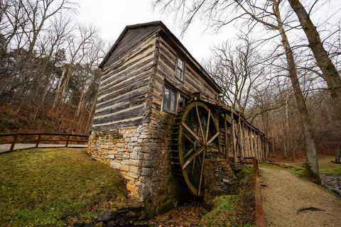 historic boone girst mill in squire boone caverns in indiana