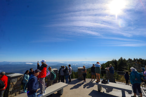 Panoramic view of the blue ridge mountains atop Mount Mitchell state park North Carolina 