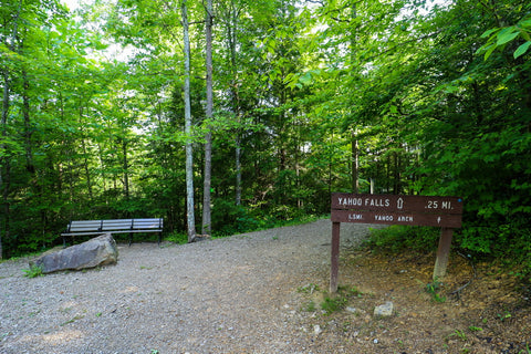 Entrance into yahoo falls recreation area in big south fork of Kentucky 