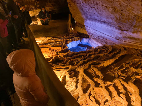 the rimstone dams of the lunar terrace in squire boone caverns in indiana