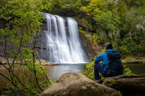 Silver run falls Nantahala National Forest North Carolina hiking trail waterfalls