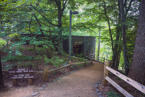 Old stone fort state archeological park Tennessee waterfall hiking trails prehistoric site