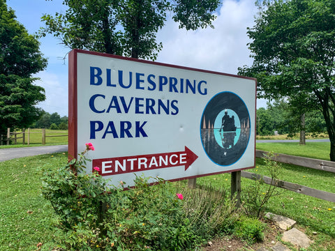 entrance sign to bluespring caverns indiana