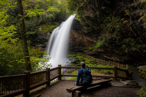 Mountain waters scenic byway Nantahala National Forest North Carolina waterfalls  Dry falls