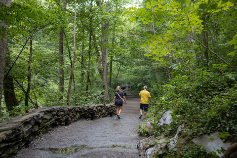 Natural bridge state park Virginia natural arch hiking trail waterfall lace falls