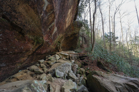cliffs surrounding whittleton arch in red river gorge kentucky