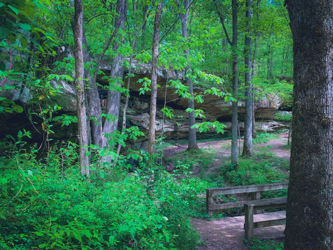 Indian creek shelter nature trail in giant city state park Illinois 