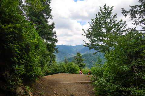 Chimney tops overlook in great smoky mountains National park Tennessee 