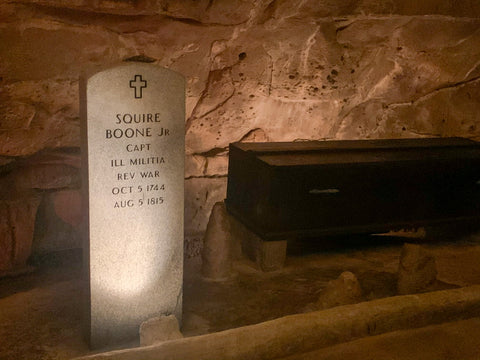squire boone gravesite in squire boone caverns in indiana