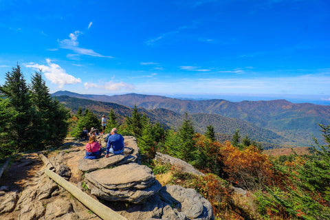 Mount Craig summit along the Deep Gap and Black Mountain Crest Trail in Mount Mitchell State Park North Carolina