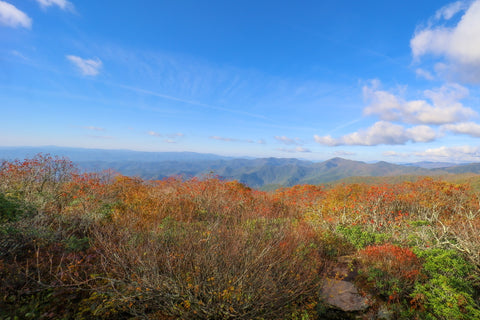Great craggy mountains overlook from blue ridge parkway in north carolina