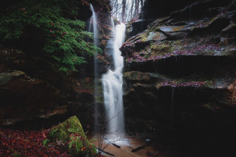 waterfalls of Hemlock Cliffs in Hoosier National Forest Indiana