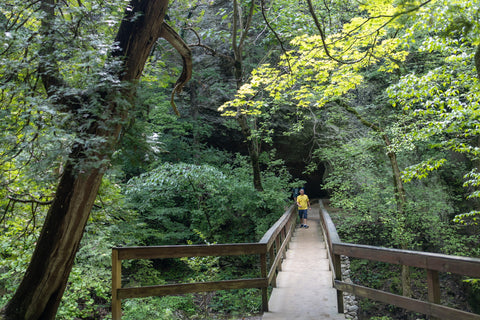 Natural bridge state park Virginia natural arch hiking trail waterfall lace falls