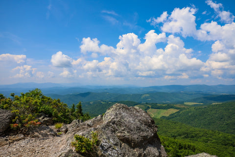 summit of big pinnacle in grayson highlands state park virginia