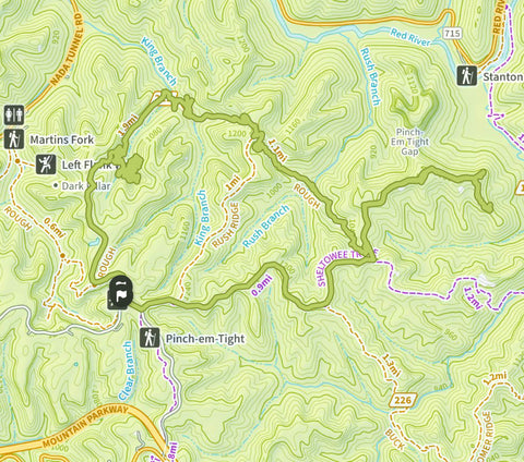 Grays arch rough trail rush ridge Hansons point pinch’em tight hiking trail red river gorge Daniel Boone National Forest Kentucky 