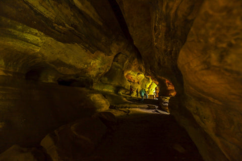 200 foot long Tunnel cave of rock house in Hocking hills state park Ohio 