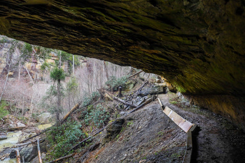 Cave rockshelter behind broke leg falls waterfall scenic area kentucky