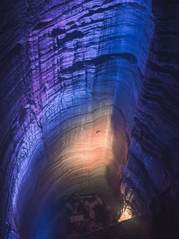 cascade falls underground waterfall in cascade cave Carter caves state park Kentucky