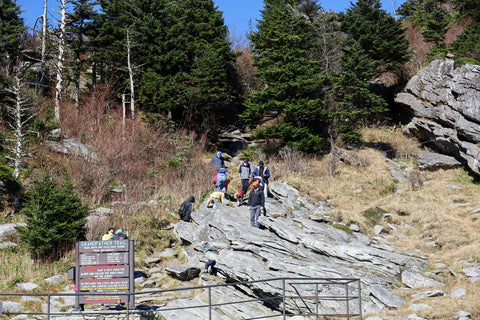 trailhead for grandfather trail in grandfather mountain state park and nature park
