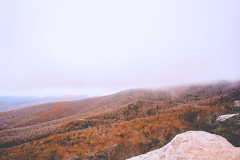 traveling through north carolinas' blue ridge parkway during fall