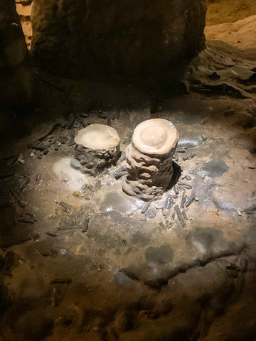 the fried egg rock formation in squire boone caverns in indiana