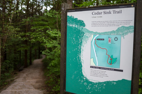 Cedar sink trail in mammoth cave National park Kentucky 