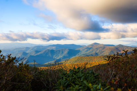 Views of the blue ridge mountains from the blue ridge parkway in North Carolina 