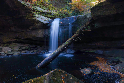 Dog slaughter falls hiking trail Daniel Boone National Forest Kentucky waterfall