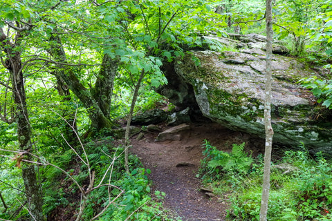 rock shelter cave in mount jefferson state natural area