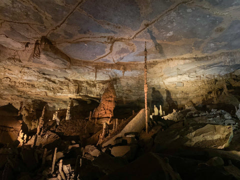 the improbable stalagmite rock formation within cathedral caverns state park alabama