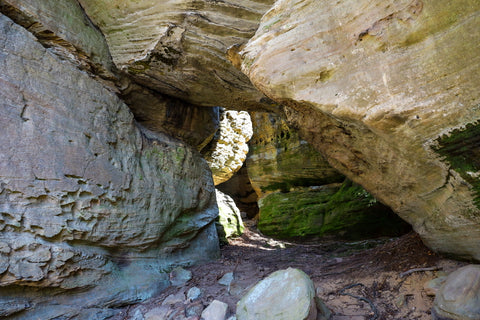 cave entrance to chimney arch along the buffalo canyon trail in natural arch scenic area