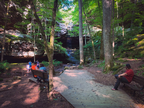 Waterfall in Ferne Clyffe State Park Shawnee National forest Illinois big rocky hollow trail