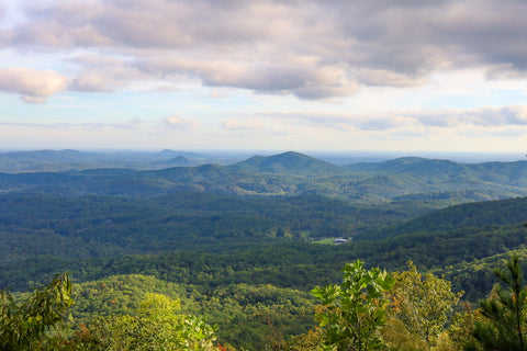 View of South Carolina mountains from table rock state park South Carolina  