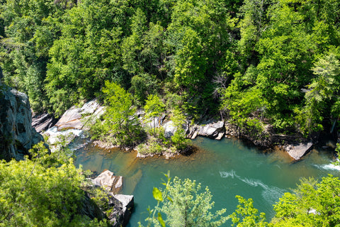 Tallulah gorge state park waterfalls hiking trail Georgia Hawthorne falls