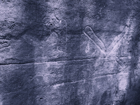 Prehistoric petroglyphs At piney creek ravine state natural area prehistoric rock art site hiking trail in Illinois 