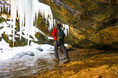 hiking through en waterfall hemlock cliffs hoosier national forest indiana