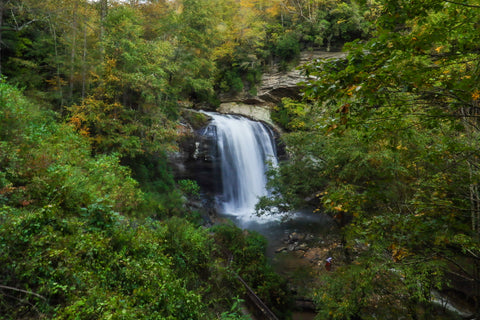 looking glass falls in Pisgah national forest North Carolina waterfall