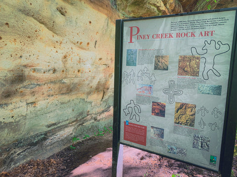 Piney creek ravine state natural area prehistoric rock art site hiking trail Illinois 