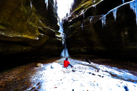 hemlock cliffs hiking trail through frozen waterfalls and rockshelters hoosier national forest indiana