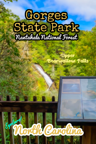 Upper bearwallow falls hiking trail gorges state park North Carolina nantahala National forest poster
