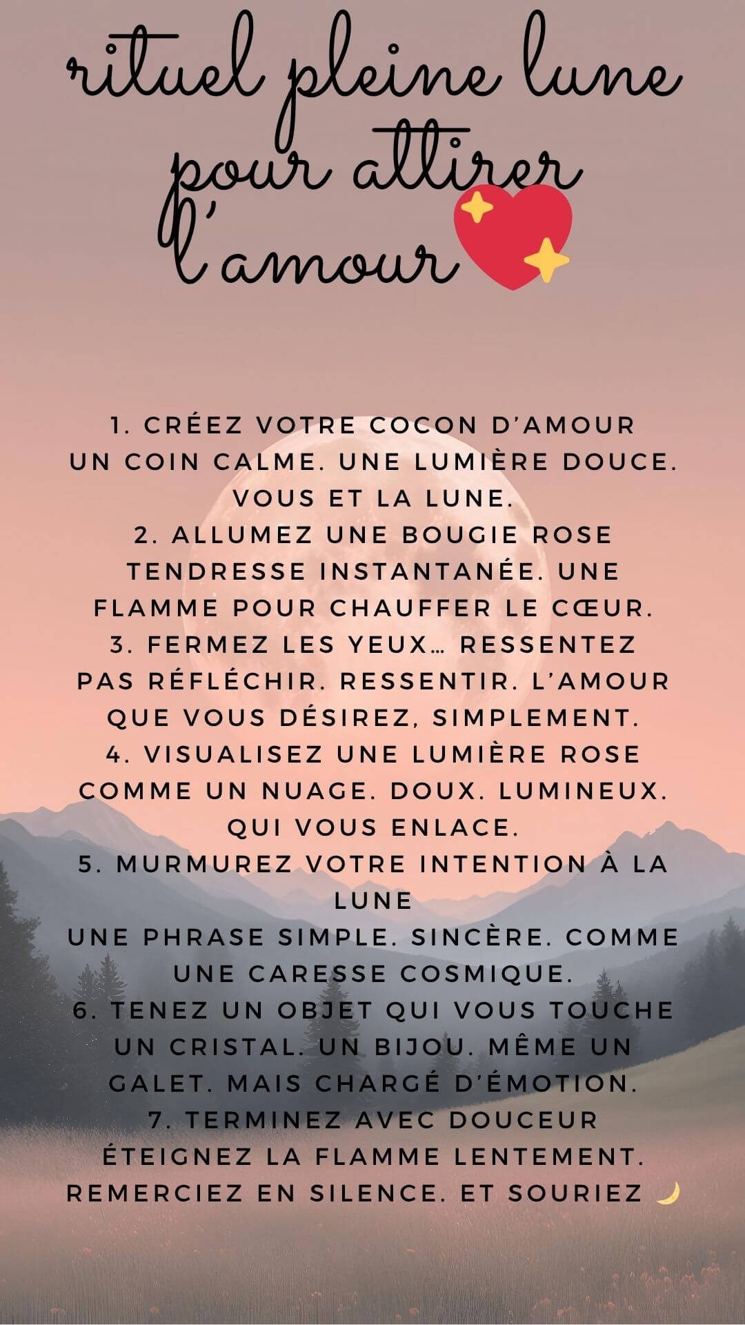 rituel pleine lune pour attirer l'amour