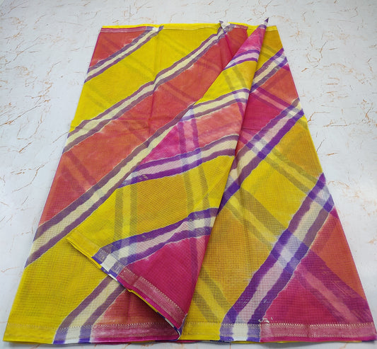 Latika Luscious Thick And Thin Lines Lehariya Silk Saree | Flickr