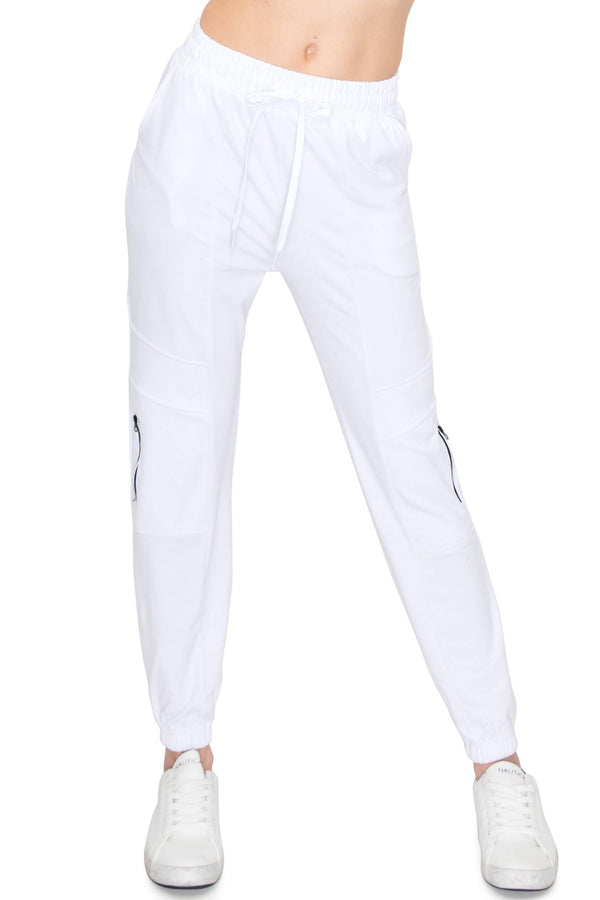 2Way Stretch Side 2 Line Warm Sweat Pants --White