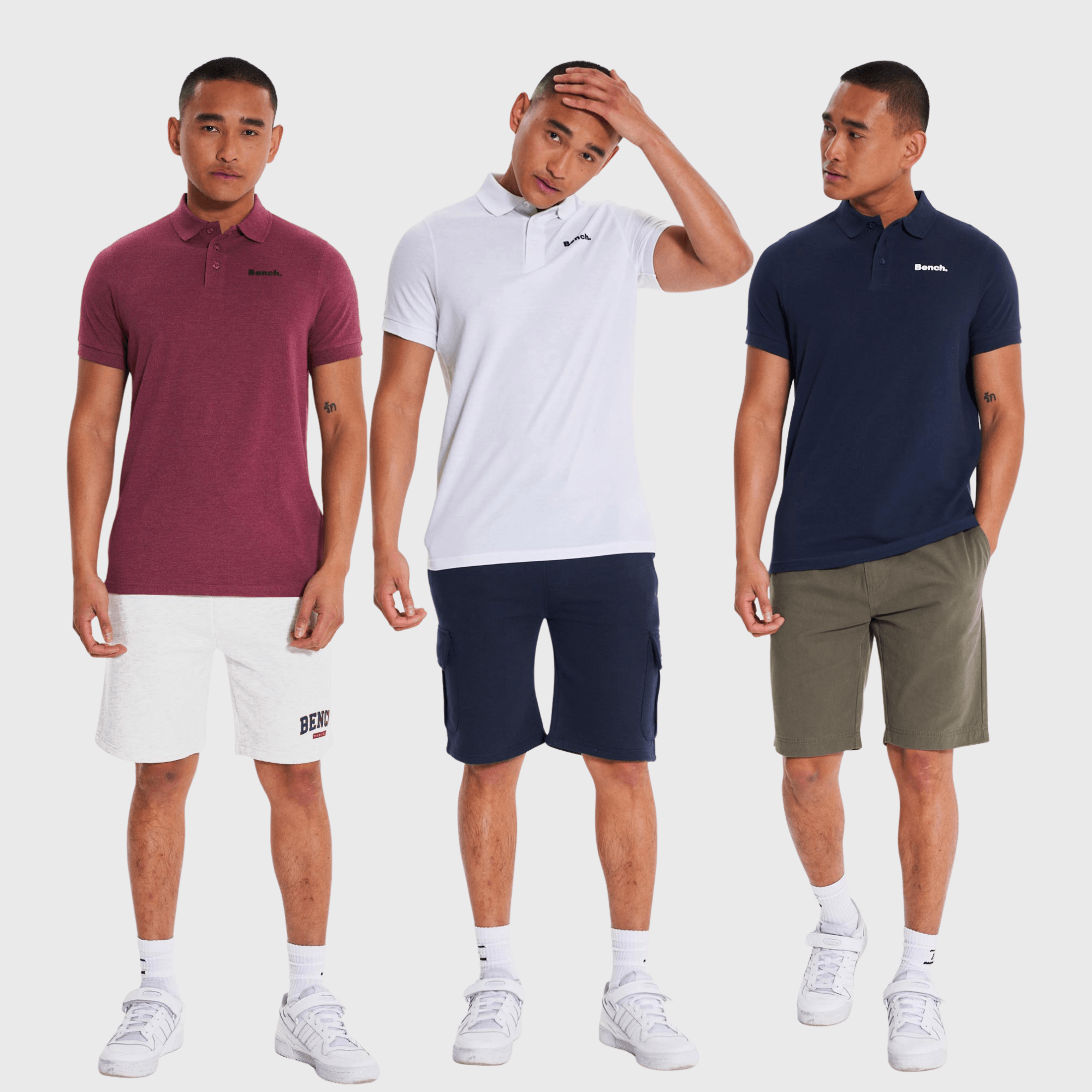 Mens ’BLANKA’ 3 Pack Polos - ASSORTED - S / Assorted