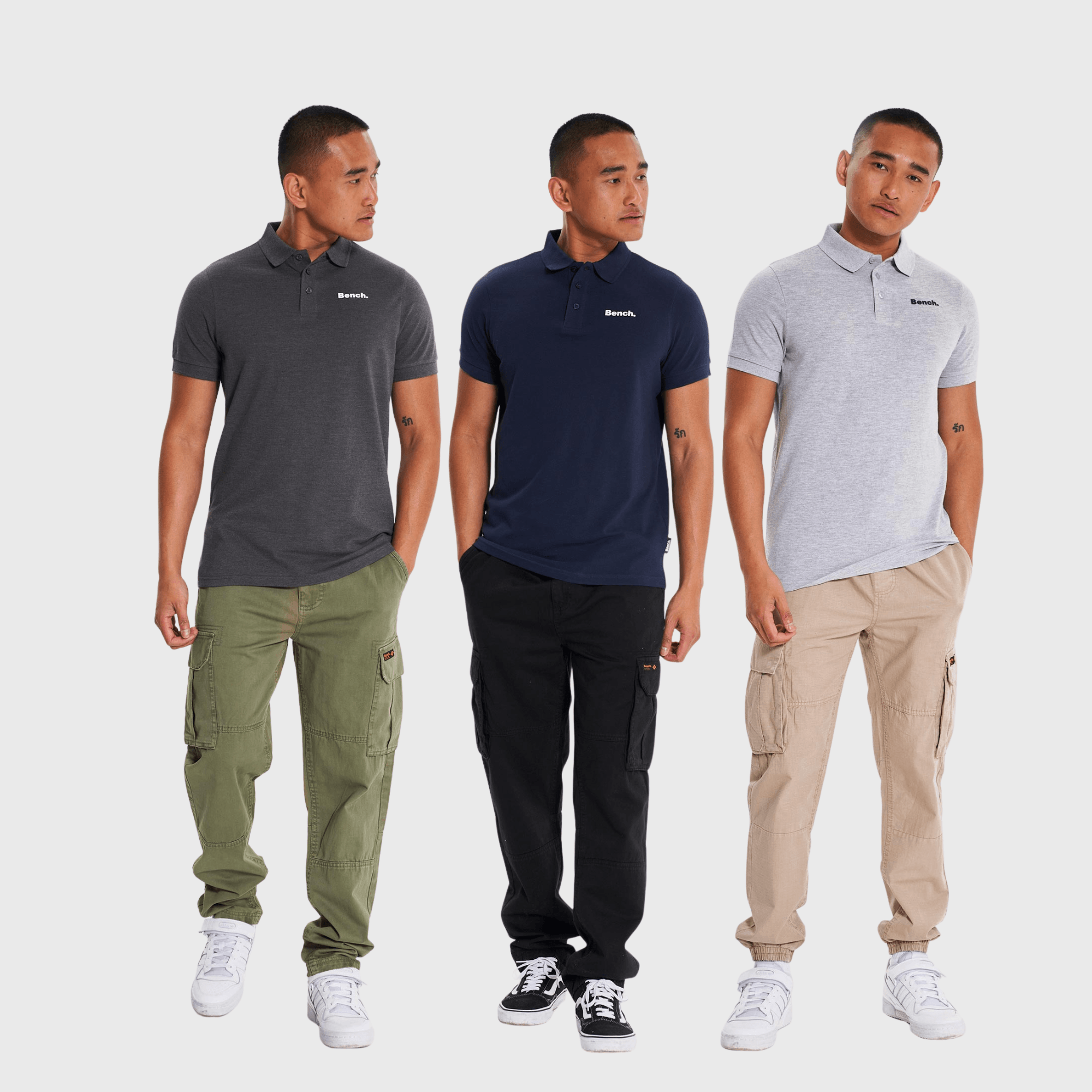 Mens ’BODE’ 3 Pack Polos - ASSORTED - S / Assorted
