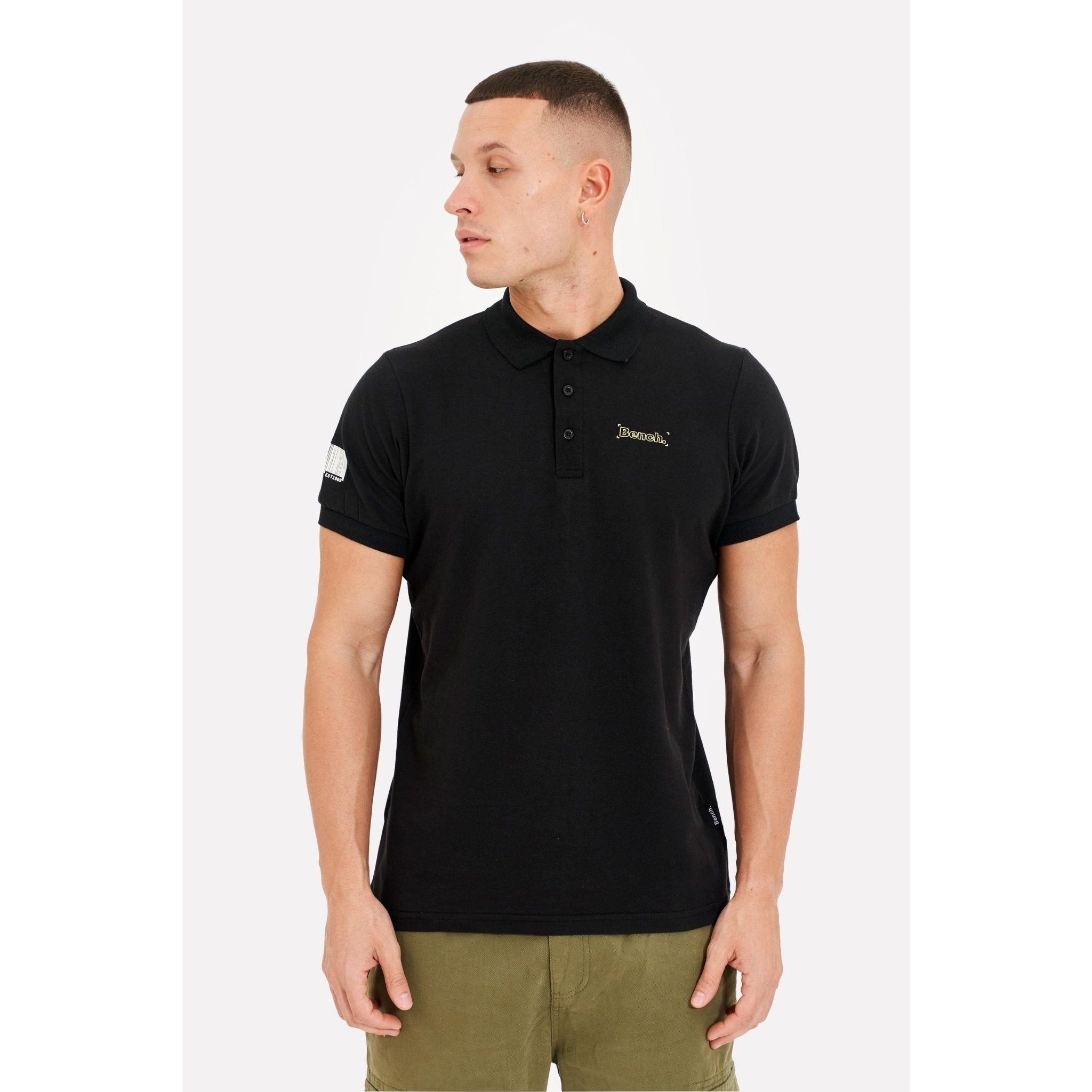 Mens ’CYLAS’ Short Sleeve Polo - BLACK - L / Black