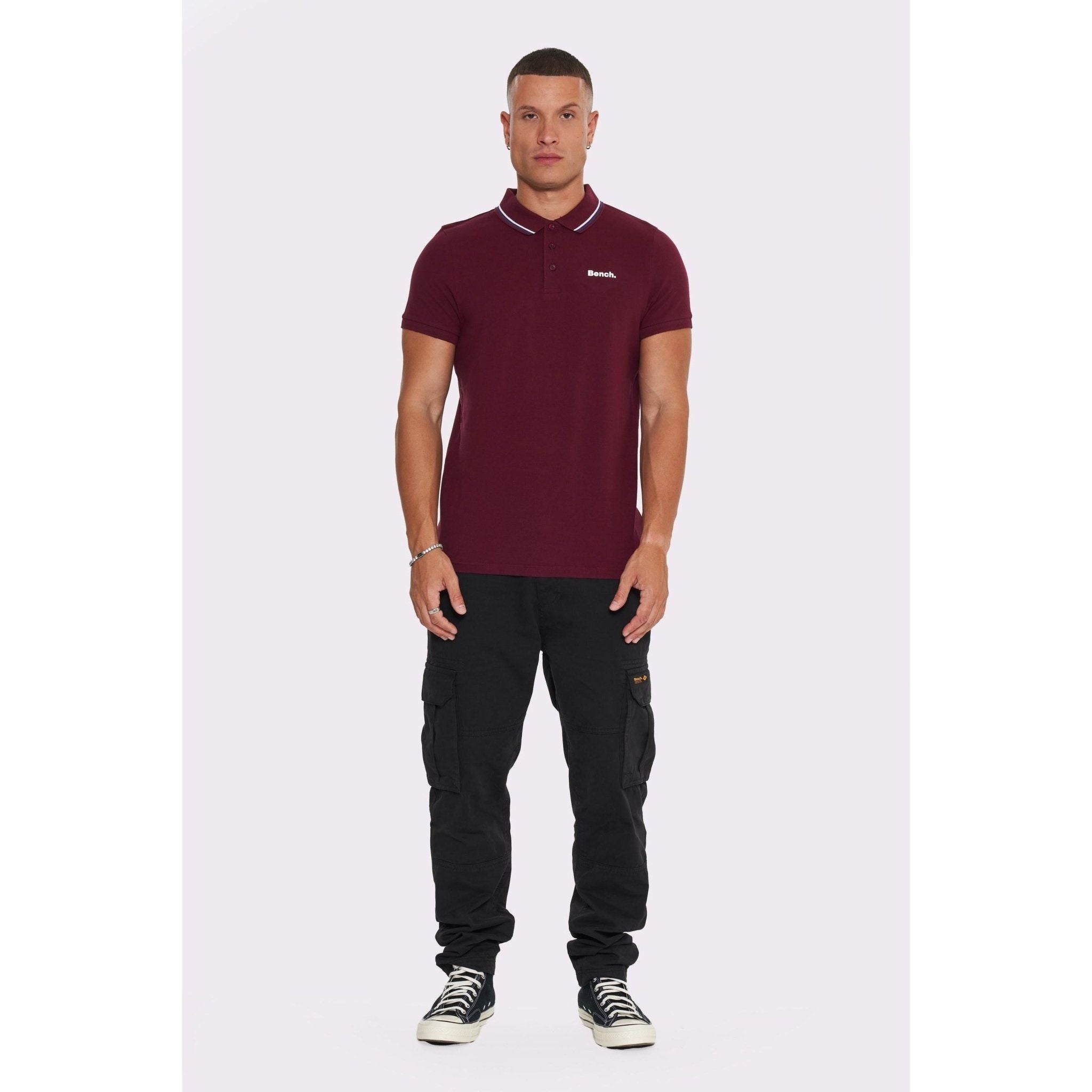 Mens ’GRUFF’ Polo - BURGUNDY - L / Burgundy